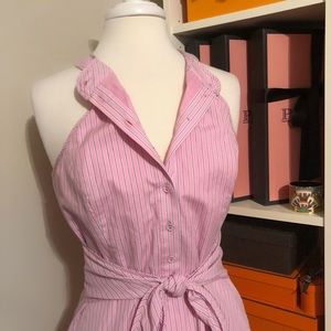 NWT Parker Baby Pink Striped A-Line Shirt Dress